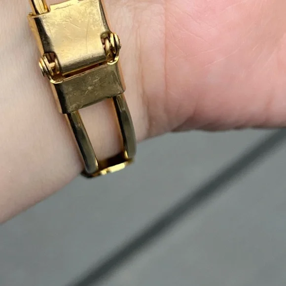 Vintage Cloisonné Rose Flower Bangle Bracelet - Picture 5 of 5